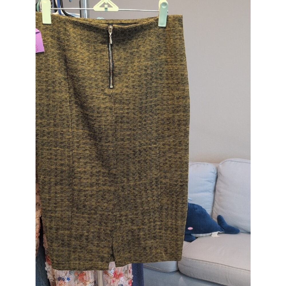 Mustard Tweed Pencil Skirt - Picture 5 of 5